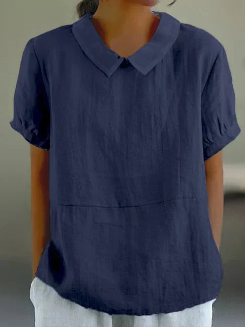 Camicia Donna Elegante | Colletto Peter Pan Bianco & Vestibilità Relaxed