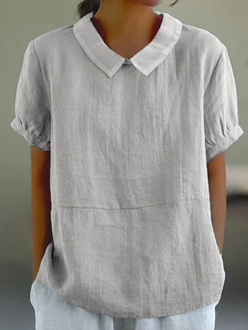 Camicia Donna Elegante | Colletto Peter Pan Bianco & Vestibilità Relaxed
