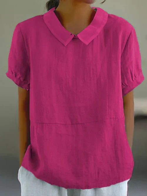 Camicia Donna Elegante | Colletto Peter Pan Bianco & Vestibilità Relaxed
