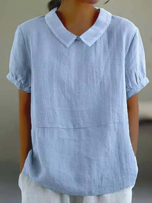 Camicia Donna Elegante | Colletto Peter Pan Bianco & Vestibilità Relaxed