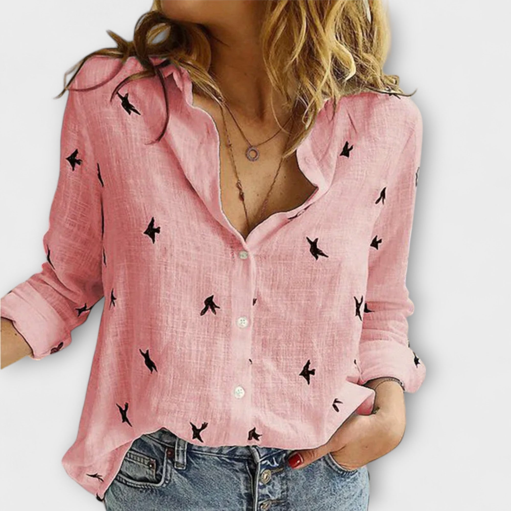 Camicia Donna | Vestibilità Rilassata con Stampa Fantasia
