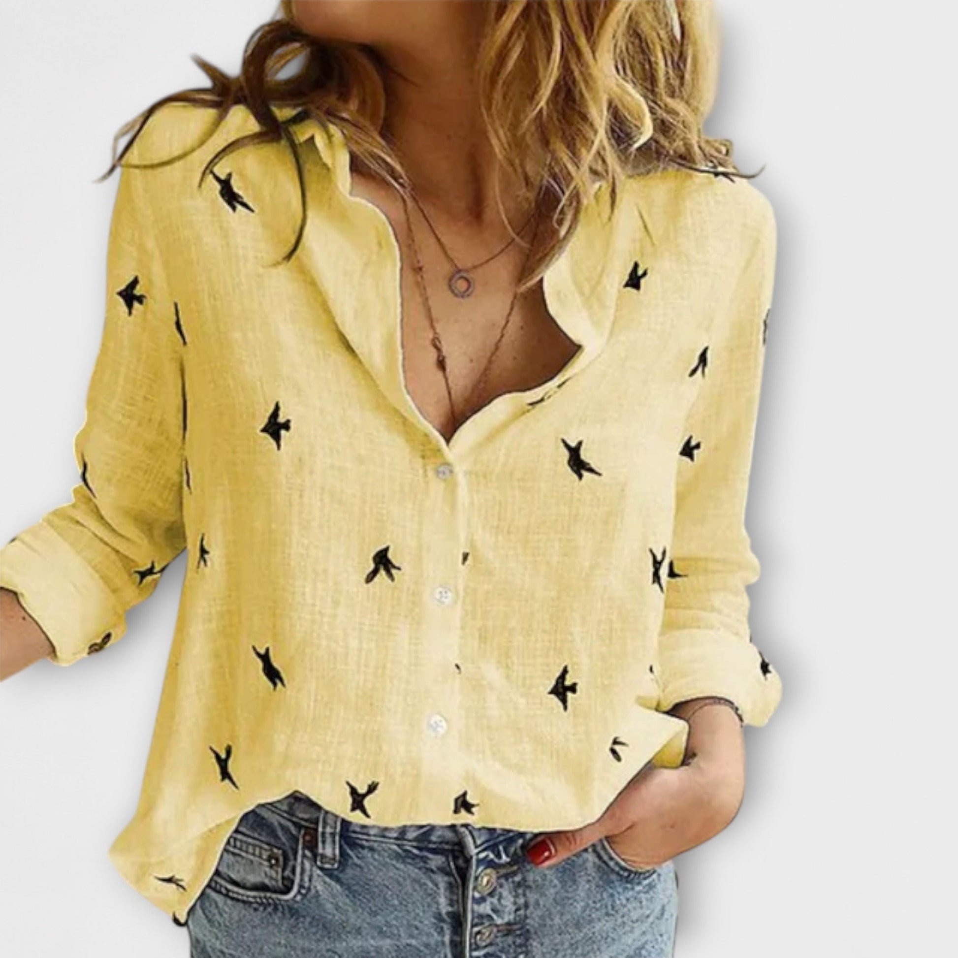 Camicia Donna | Vestibilità Rilassata con Stampa Fantasia