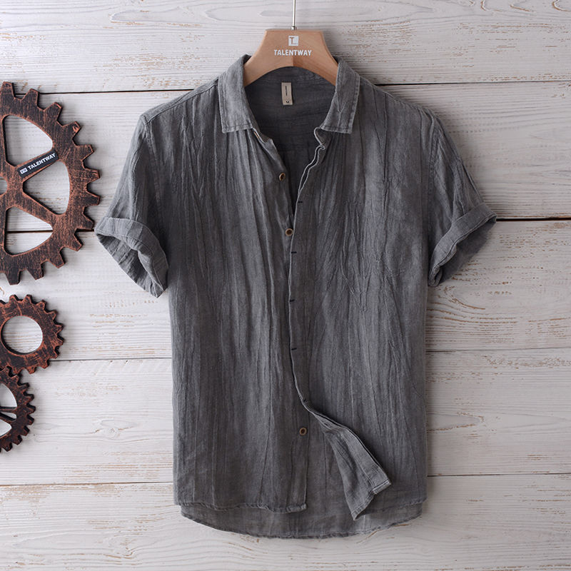 Camicia Estiva Uomo | Colletto Classico & Texture Crinkle Naturale