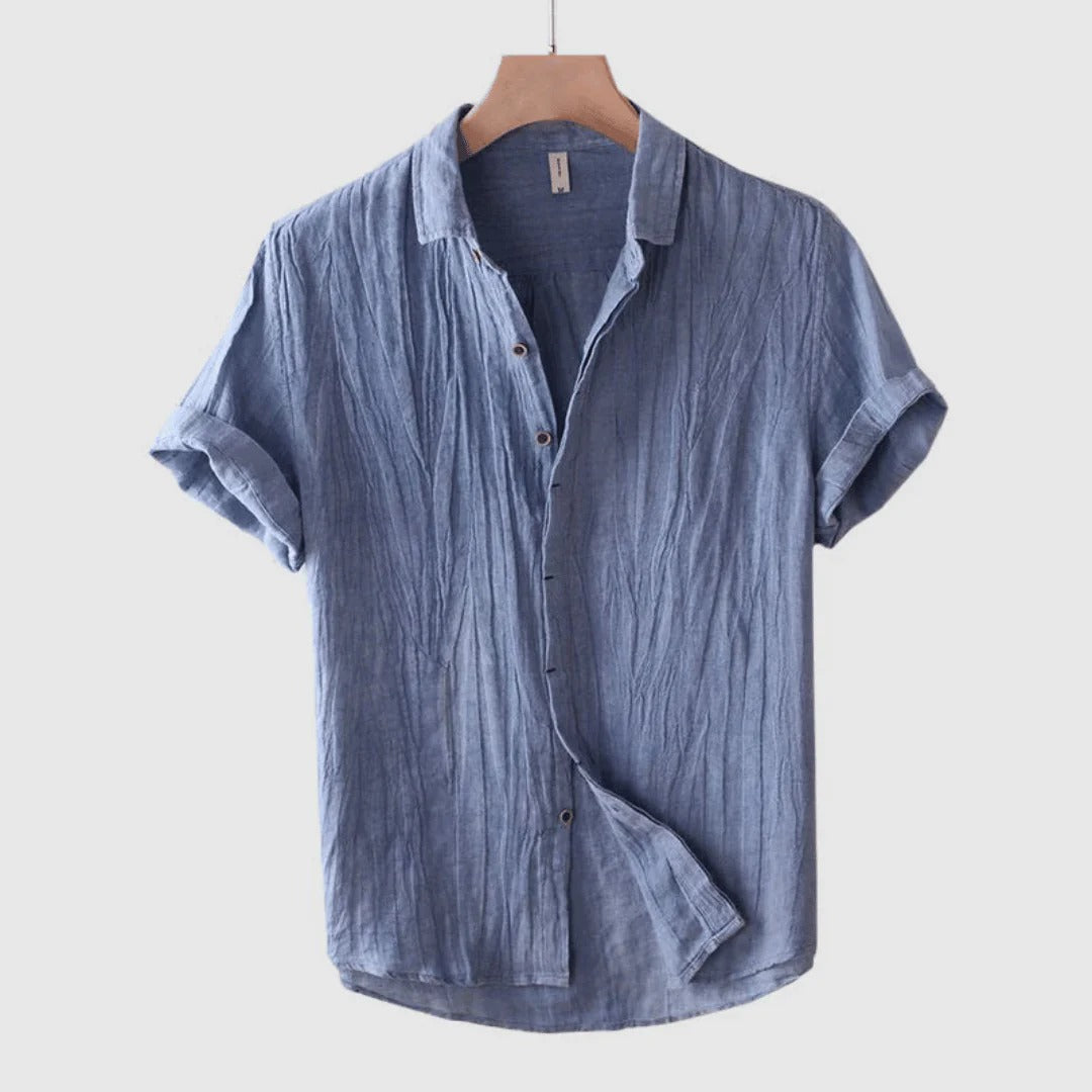 Camicia Estiva Uomo | Colletto Classico & Texture Crinkle Naturale
