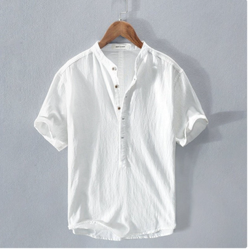 Camicia Uomo Casual | Collo alla Coreana & Apertura a Bottoni