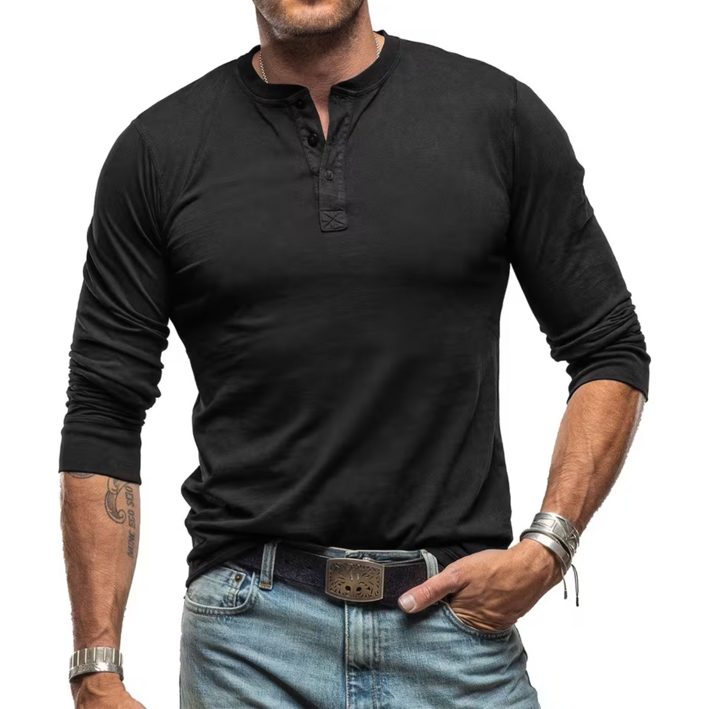 Camicia Uomo | Slim Fit & Collo Serafino