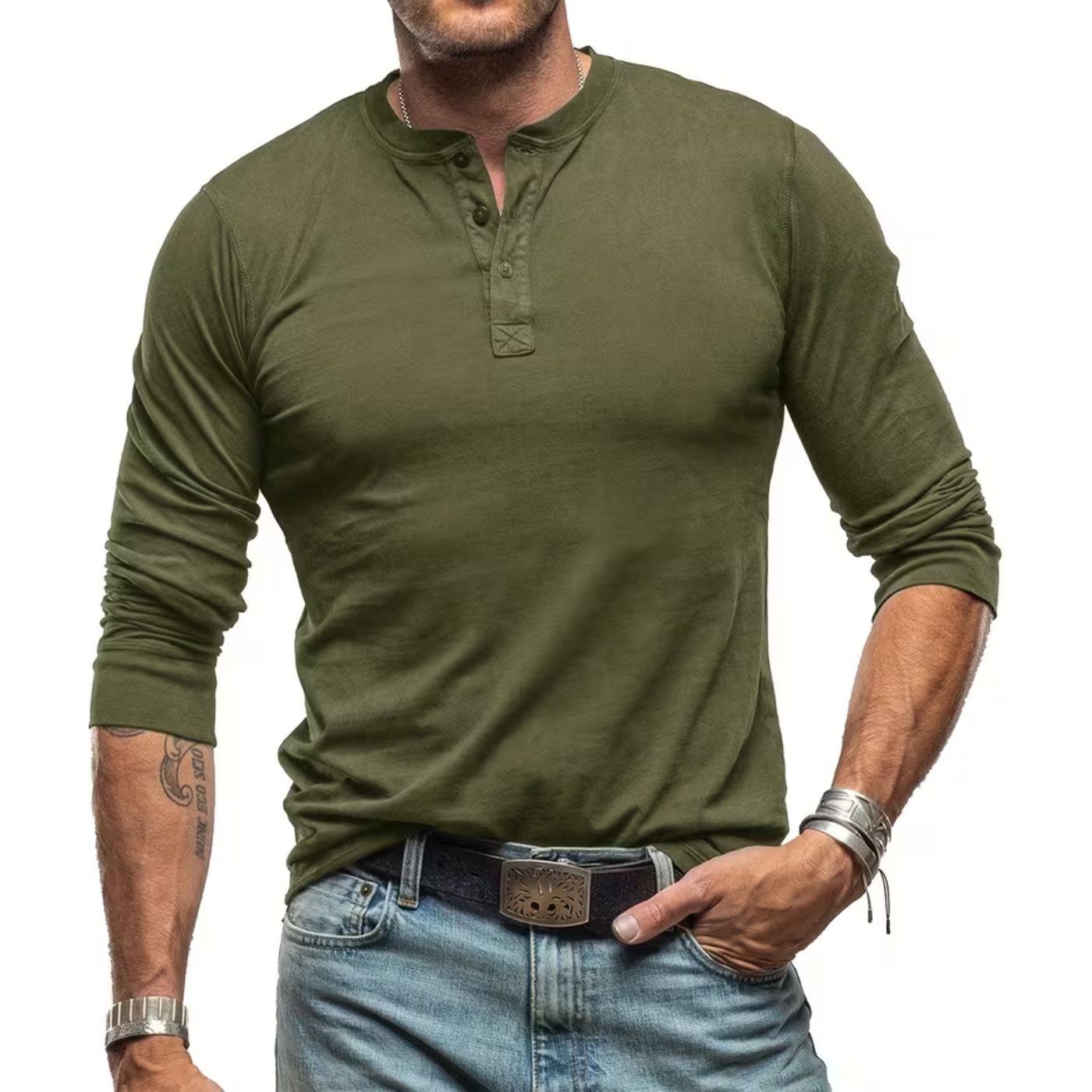 Camicia Uomo | Slim Fit & Collo Serafino