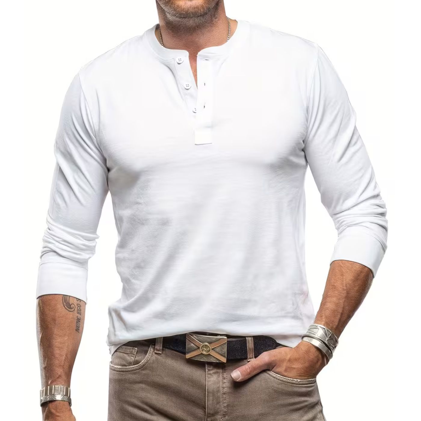Camicia Uomo | Slim Fit & Collo Serafino