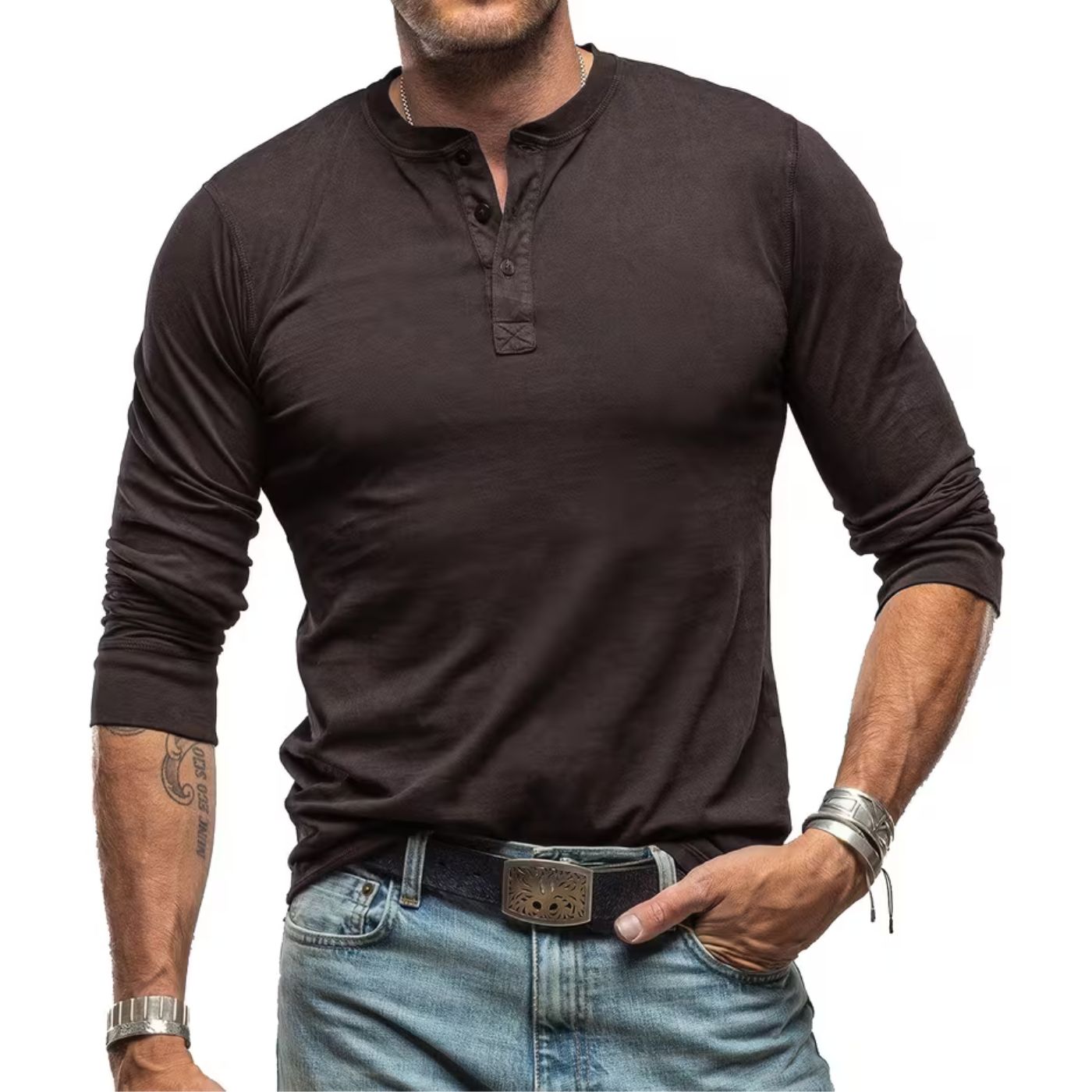Camicia Uomo | Slim Fit & Collo Serafino