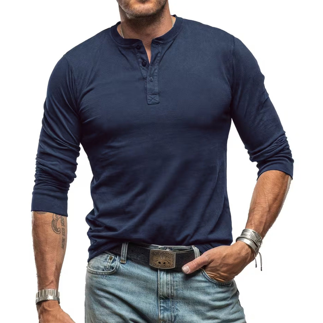 Camicia Uomo | Slim Fit & Collo Serafino
