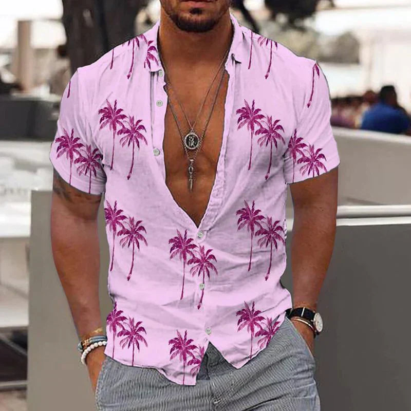 Camicia Uomo | Stampa Palme & Look Fresco