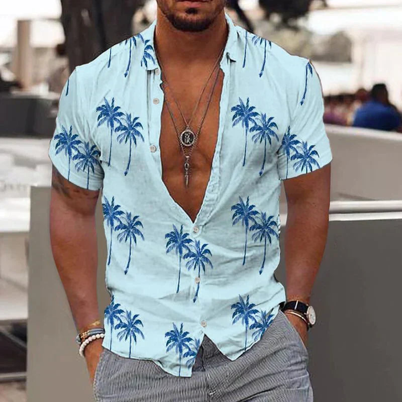 Camicia Uomo | Stampa Palme & Look Fresco