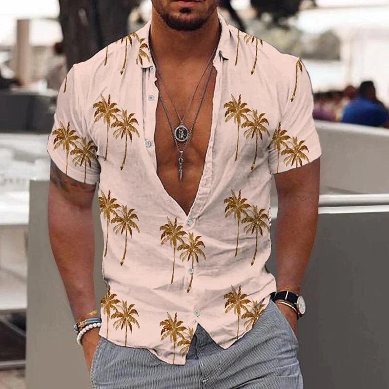 Camicia Uomo | Stampa Palme & Look Fresco
