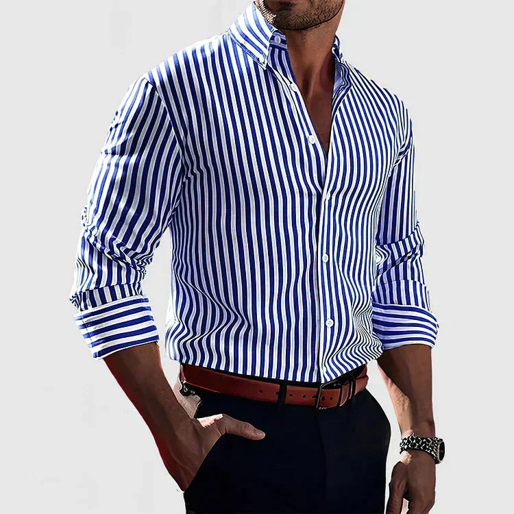 Camicia a Righe Eleganti | Stile Classico Versatile 0