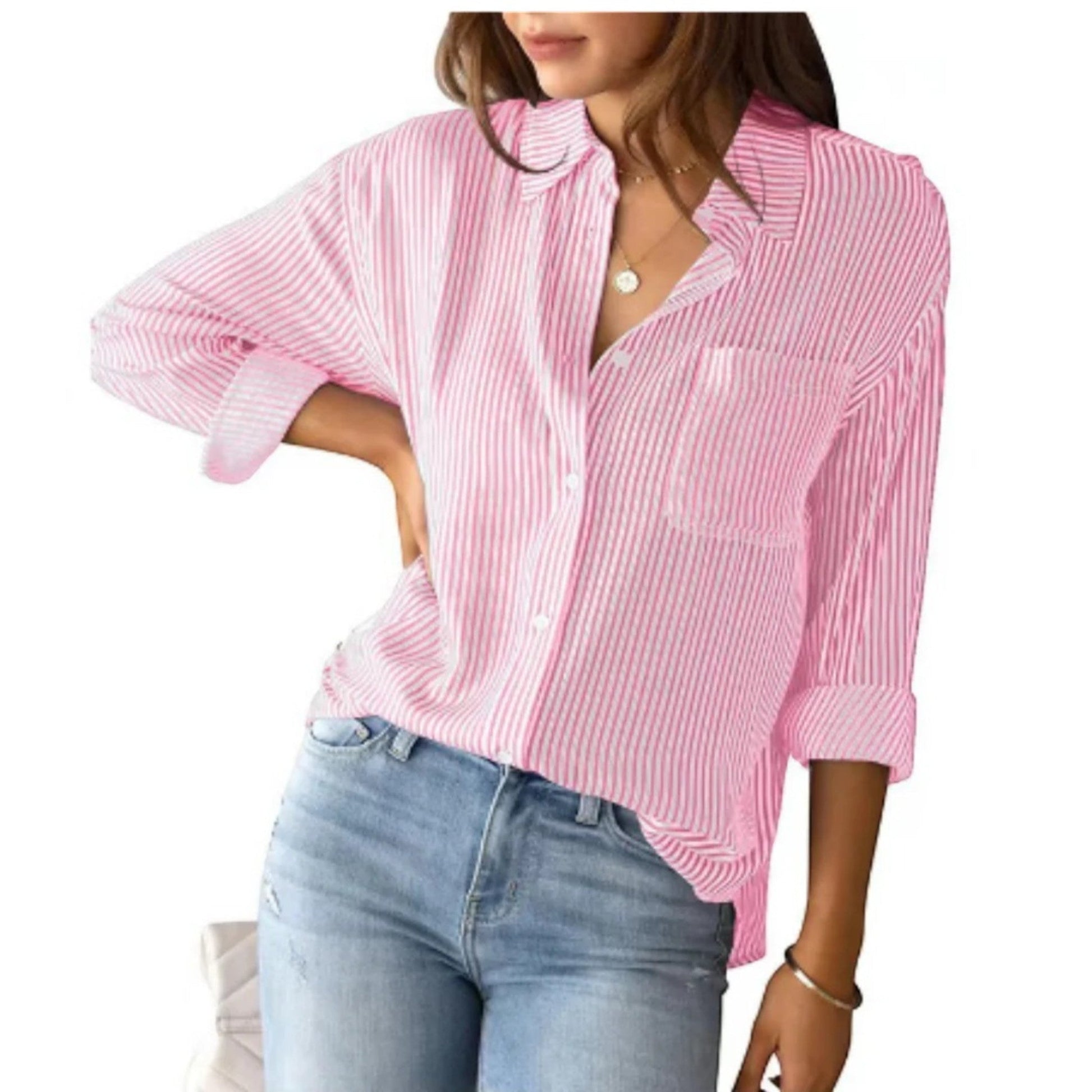 Amélie | Camicia Casual A Righe Da Donna | Manica Lunga 4