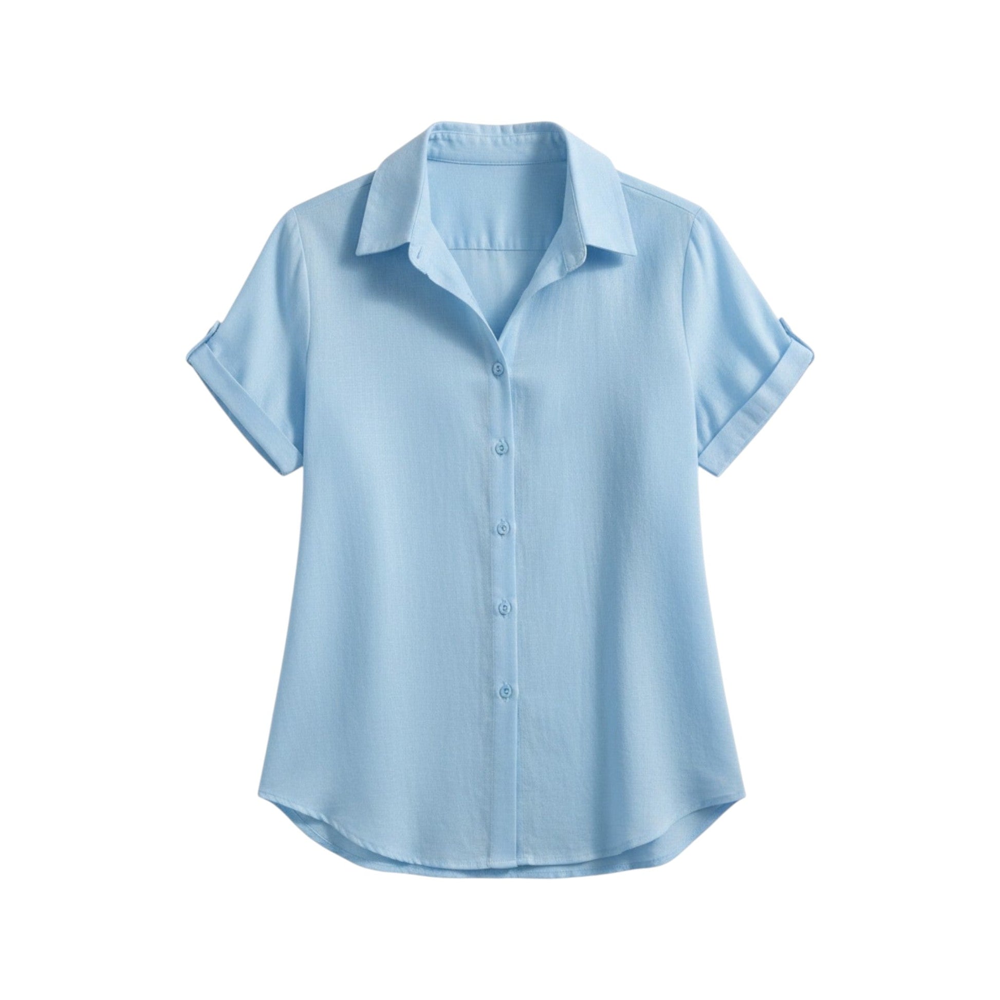 Camicia con Bottoni e Maniche Corte in Cotone e Lino | Ideale per la Stagione Estiva 1
