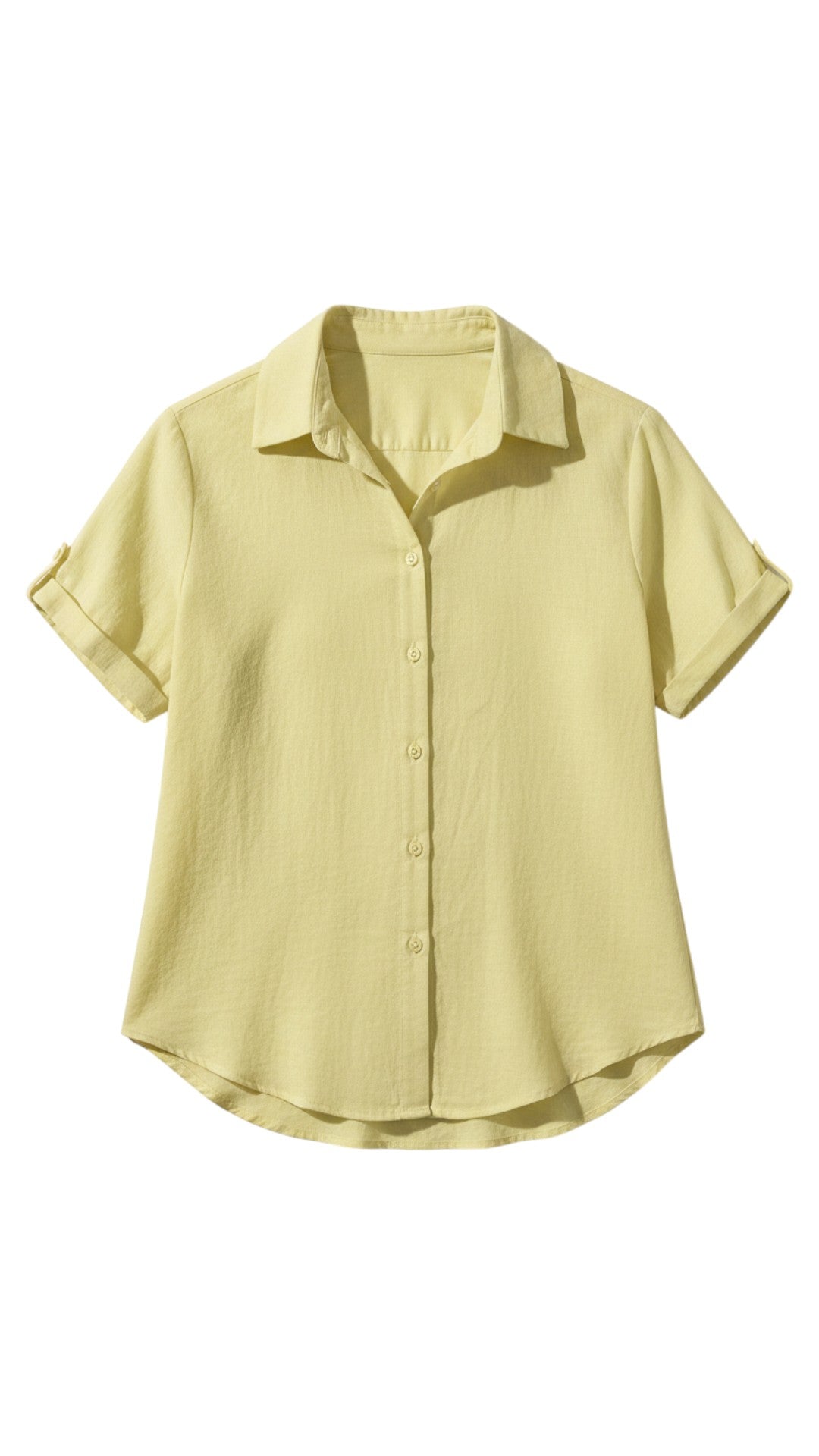 Camicia con Bottoni e Maniche Corte in Cotone e Lino | Ideale per la Stagione Estiva 0