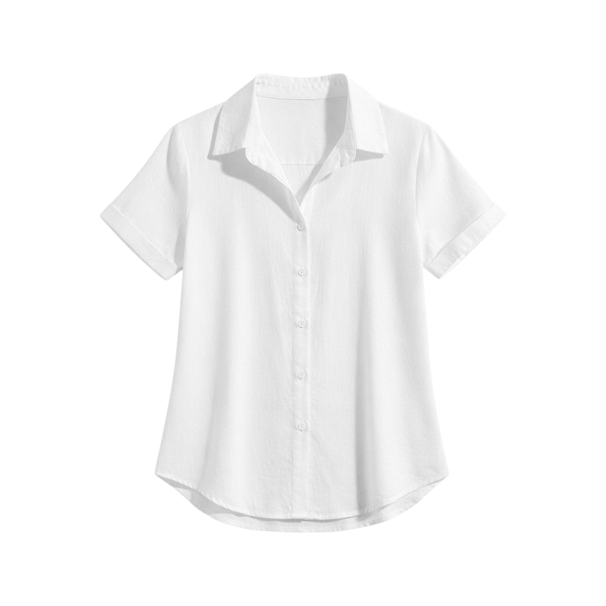 Camicia con Bottoni e Maniche Corte in Cotone e Lino | Ideale per la Stagione Estiva 4