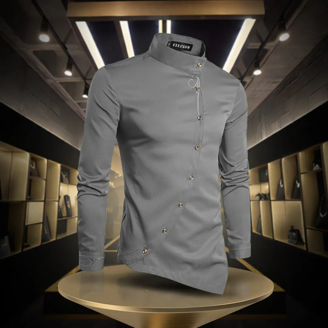 Camicia da Uomo | Bottoni Dorati & Design Asimmetrico Luxury