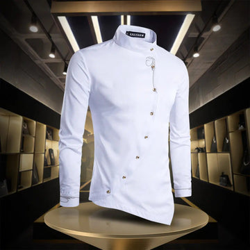 Camicia da Uomo | Bottoni Dorati & Design Asimmetrico Luxury