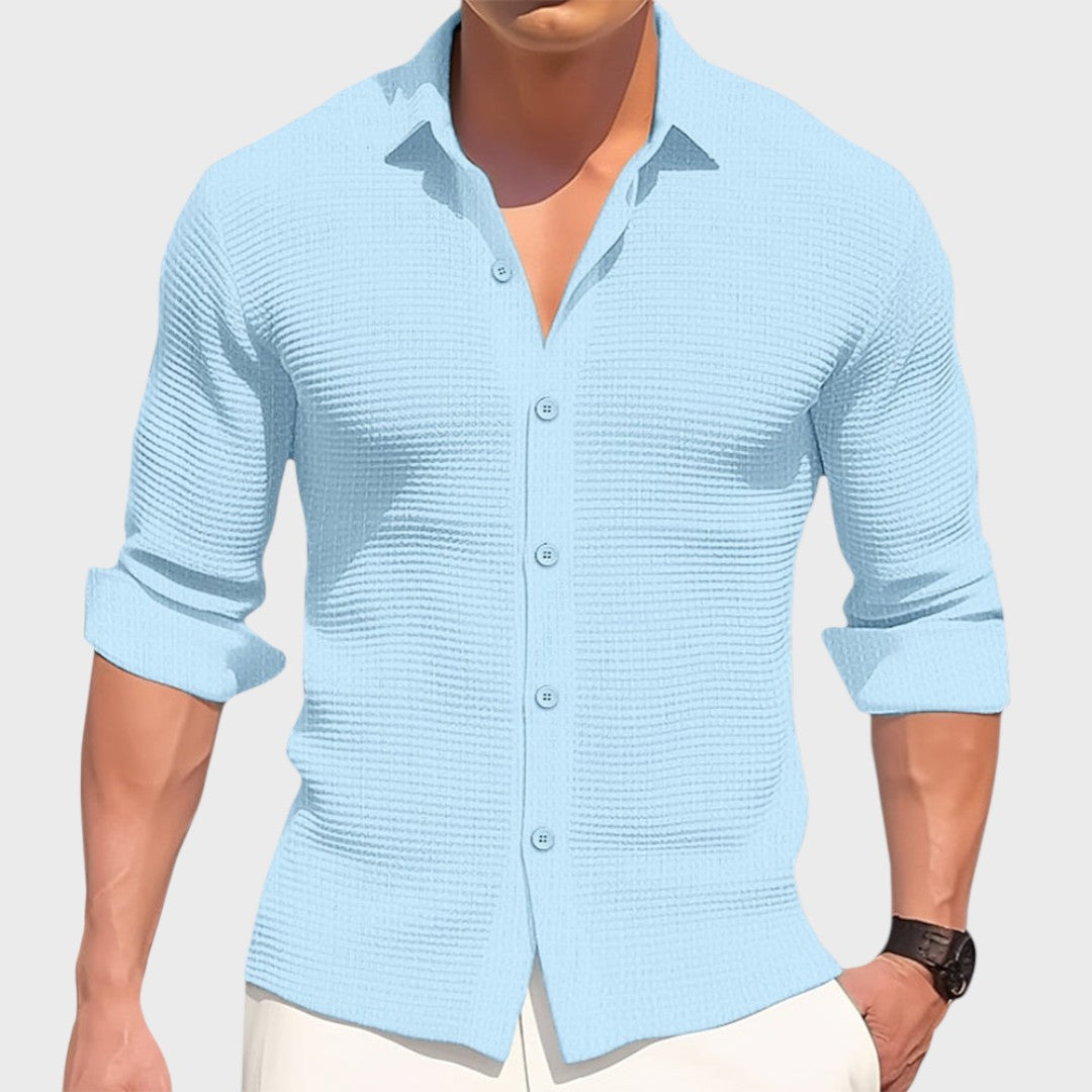 Camicia di Cotone Uomo | Trama testurizzata & Freschezza quotidiana