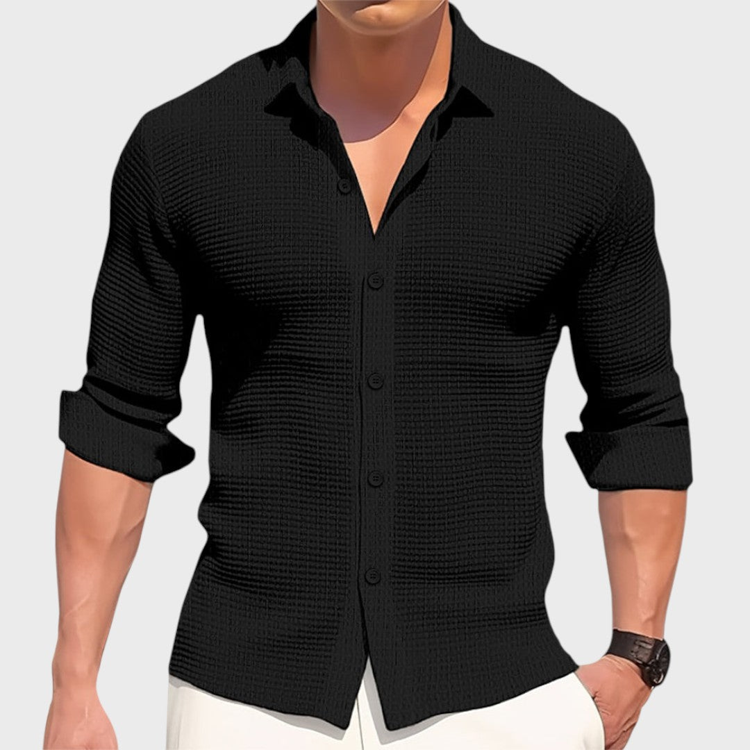 Camicia di Cotone Uomo | Trama testurizzata & Freschezza quotidiana