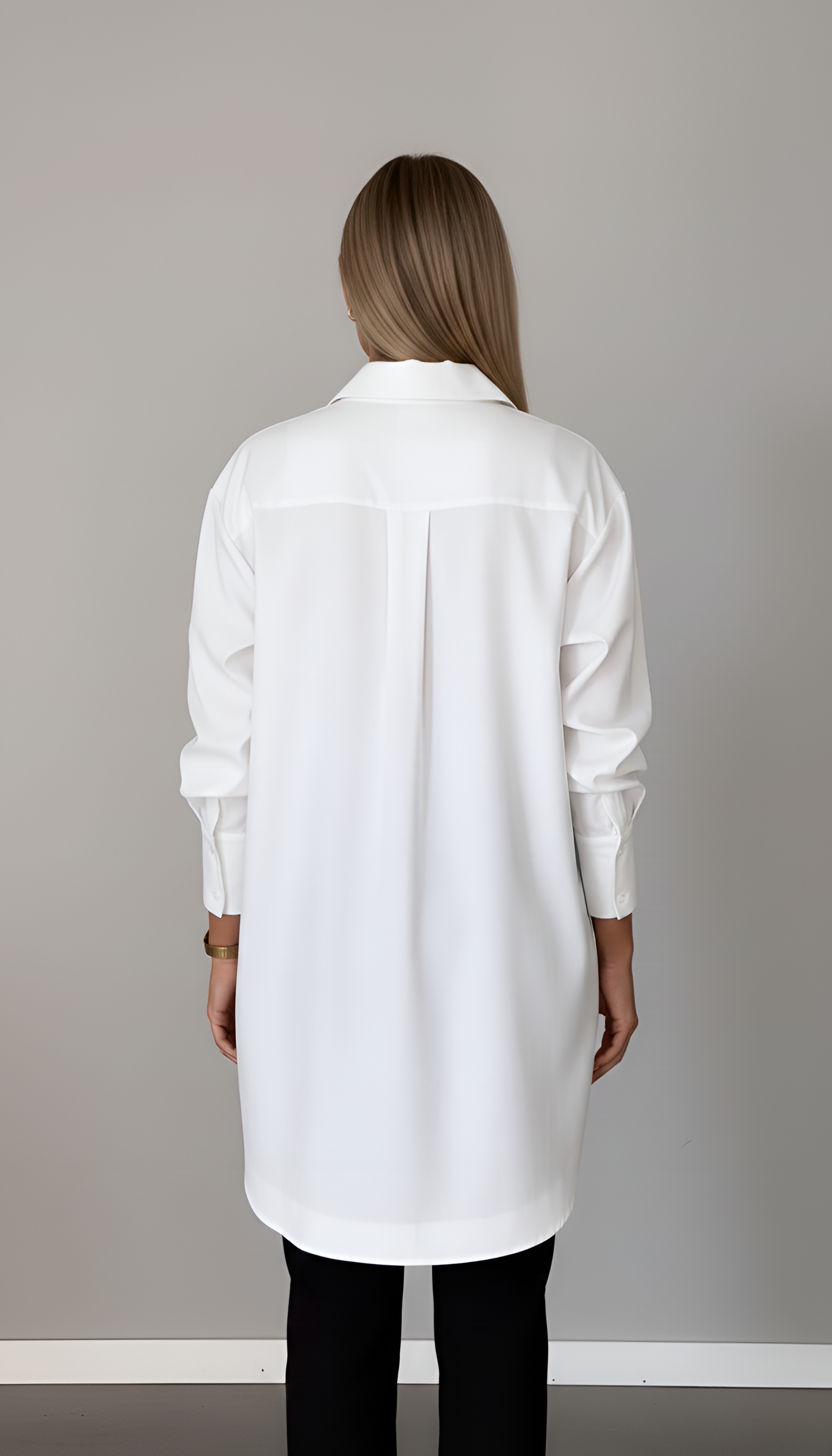 Valerios Fashion camicia donna oversize in cotone con colletto classico 2