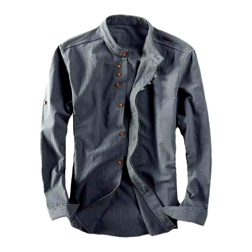 Camicia giapponese "Katana" per Uomo | Collo Coreano & Look Essenziale