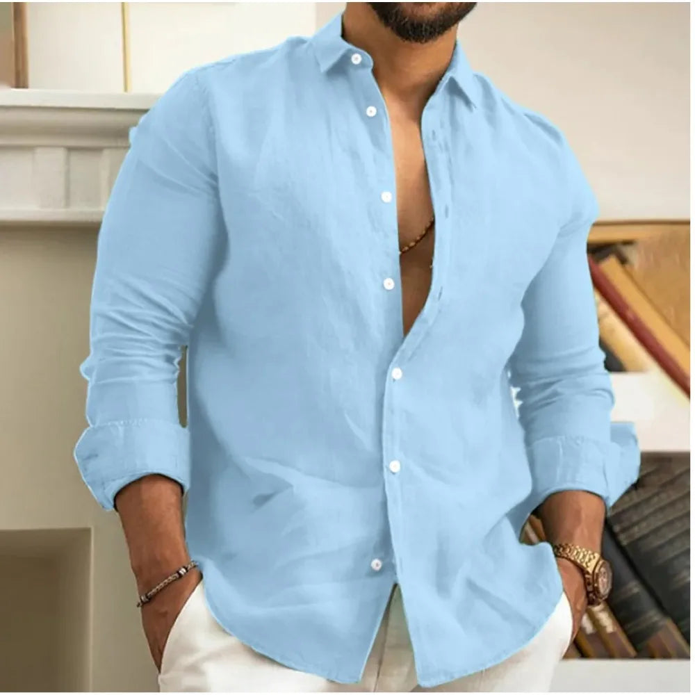 Camicia in Lino Traspirante Uomo | Fresca & Comfort per Tutto il Giorno