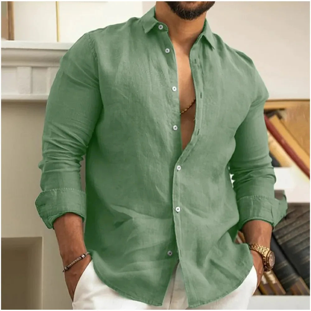 Camicia in Lino Traspirante Uomo | Fresca & Comfort per Tutto il Giorno