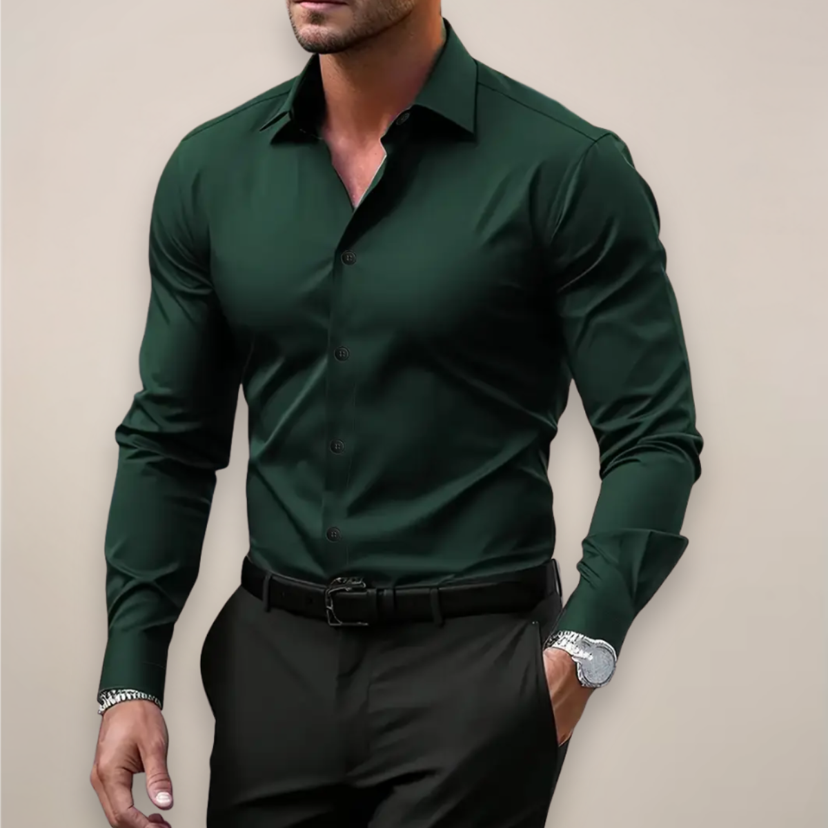 Camicia Slim Fit da Uomo – Con Bottoni, Adatta per Lavoro e Uso Quotidiano 2