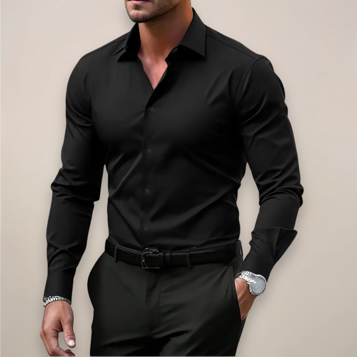 Camicia Slim Fit da Uomo – Con Bottoni, Adatta per Lavoro e Uso Quotidiano 5
