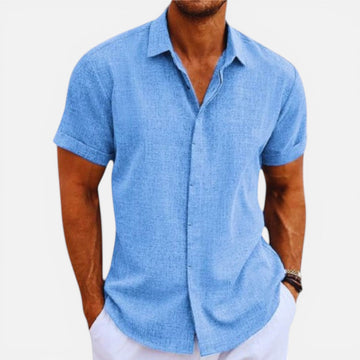 Camicia Uomo Manica Corta Estiva Leggera Traspirante Slim Fit 0