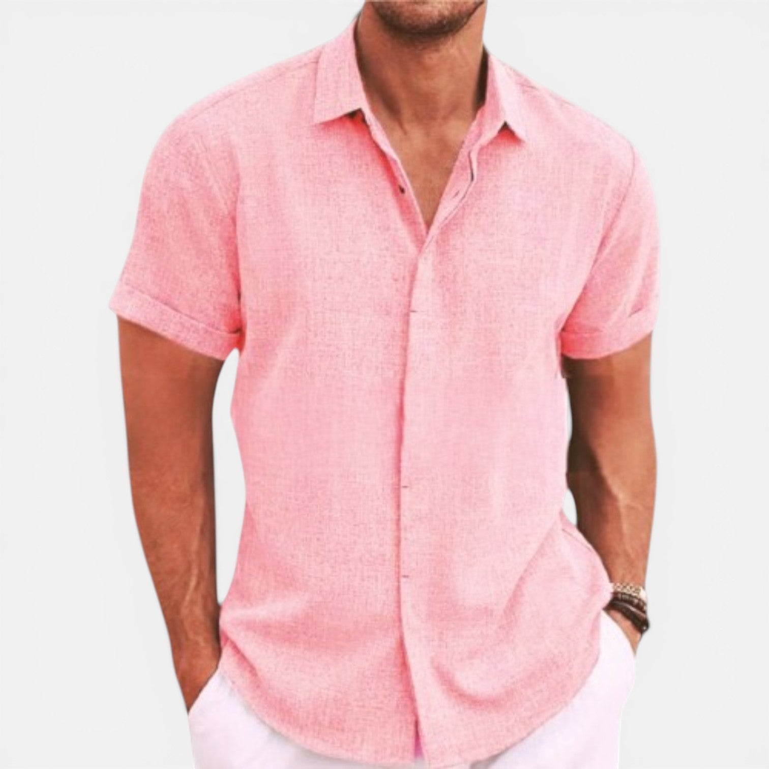 Camicia Uomo Manica Corta Estiva Leggera Traspirante Slim Fit 8