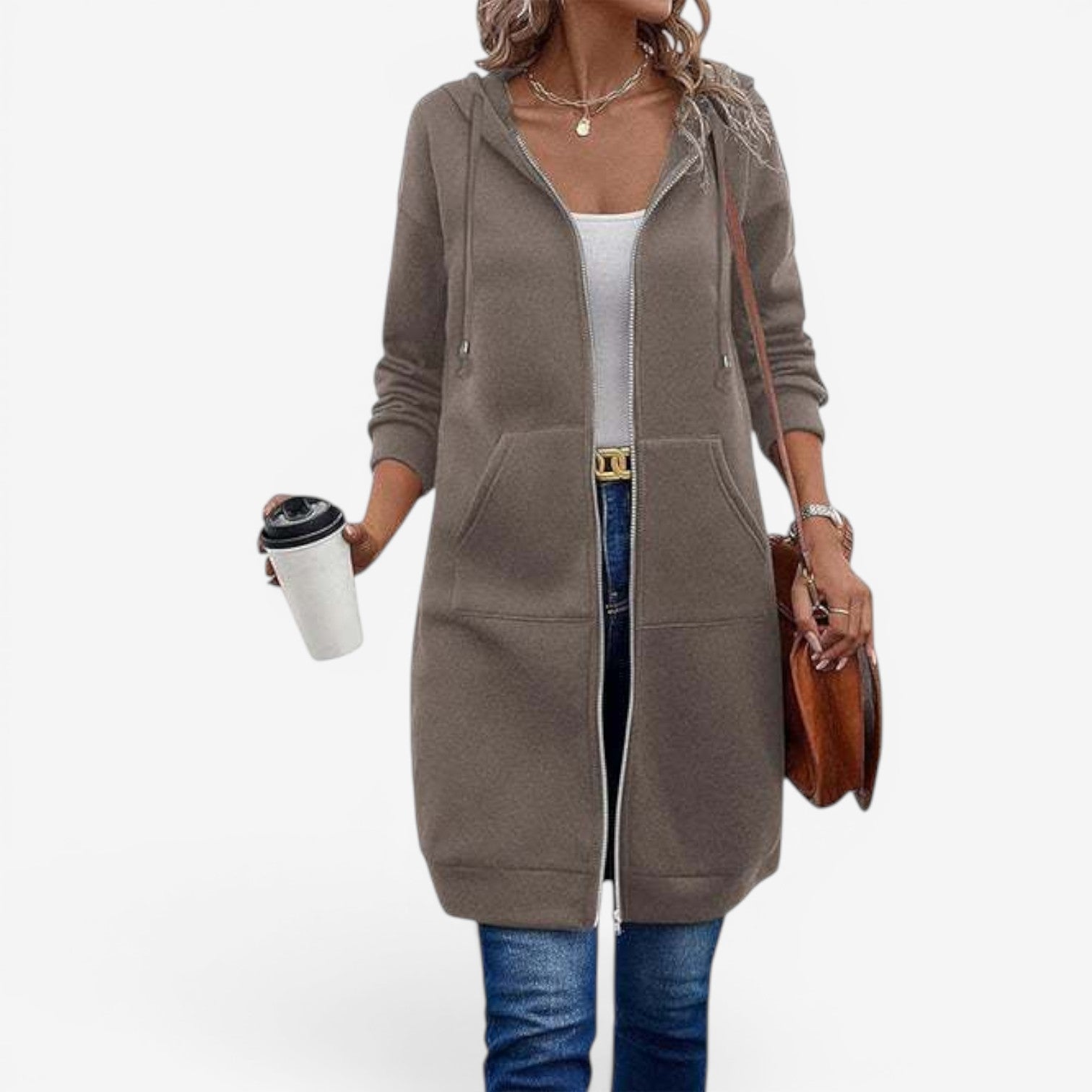 Carah™ Felpa lunga cardigan 2