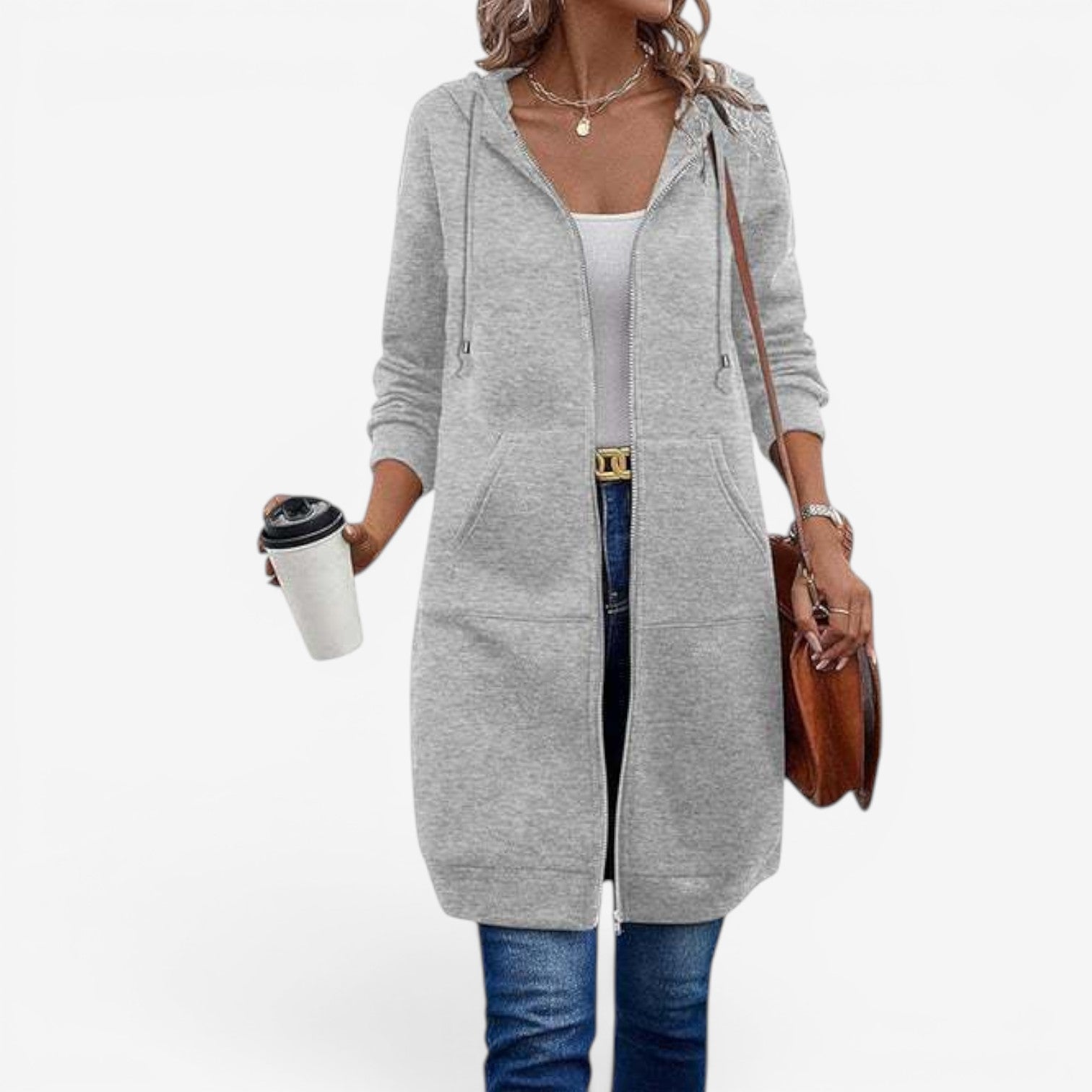 Carah™ Felpa lunga cardigan 3