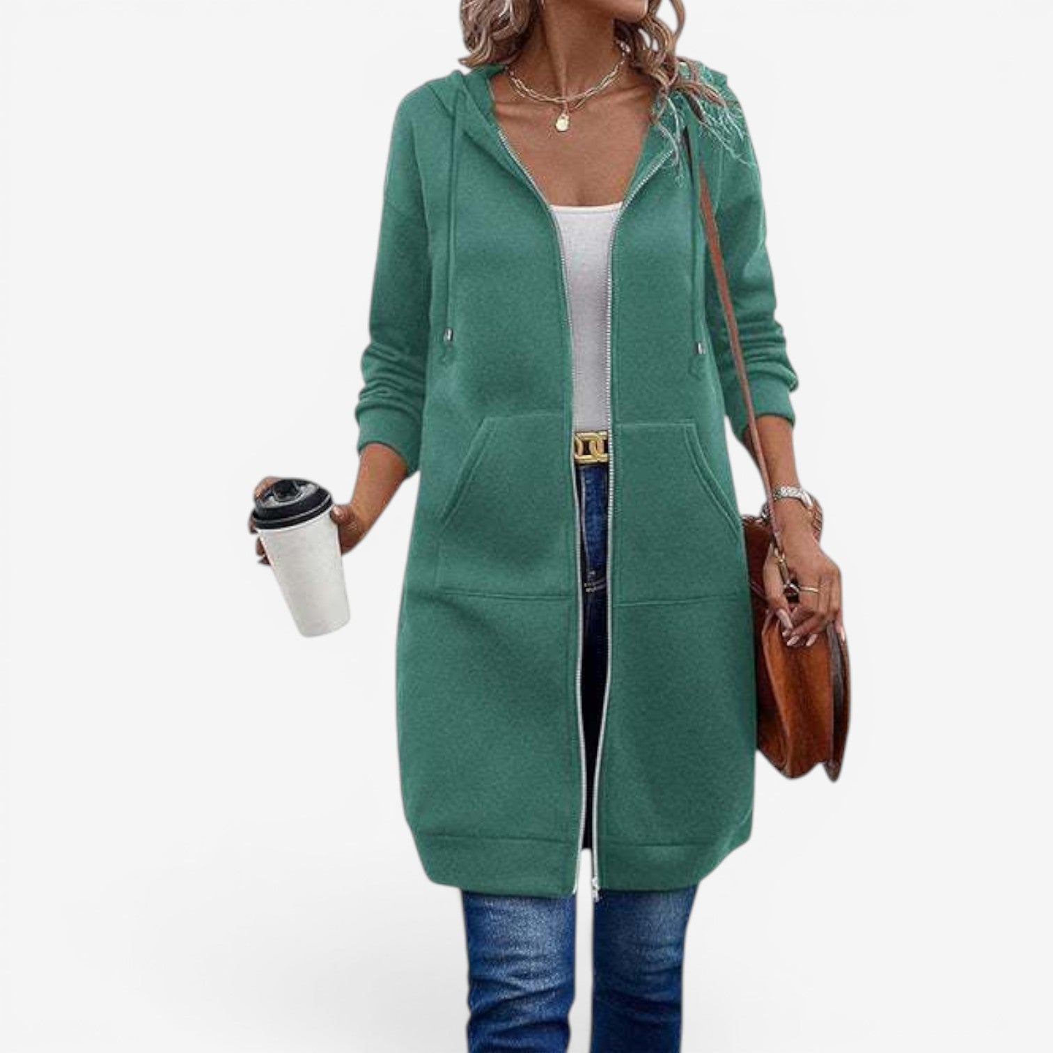 Carah™ Felpa lunga cardigan 5