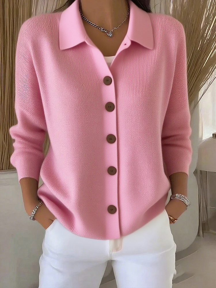 Cardigan Donna | Colletto a Polo e Bottoni Frontali