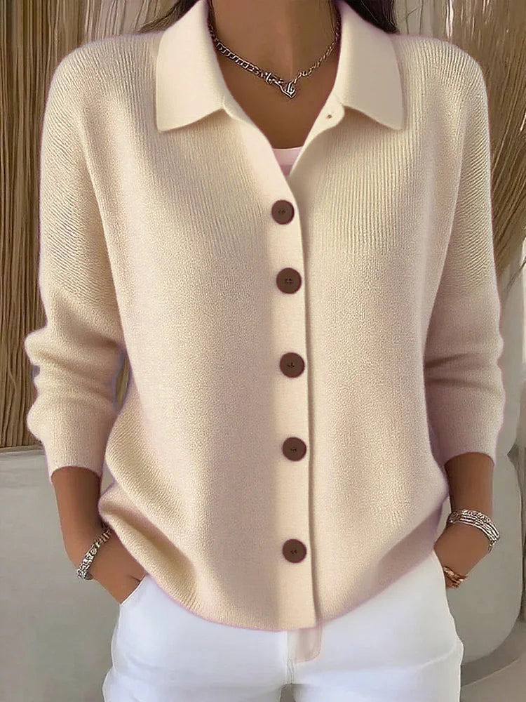 Cardigan Donna | Colletto a Polo e Bottoni Frontali