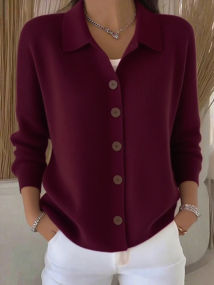 Cardigan Donna | Colletto a Polo e Bottoni Frontali