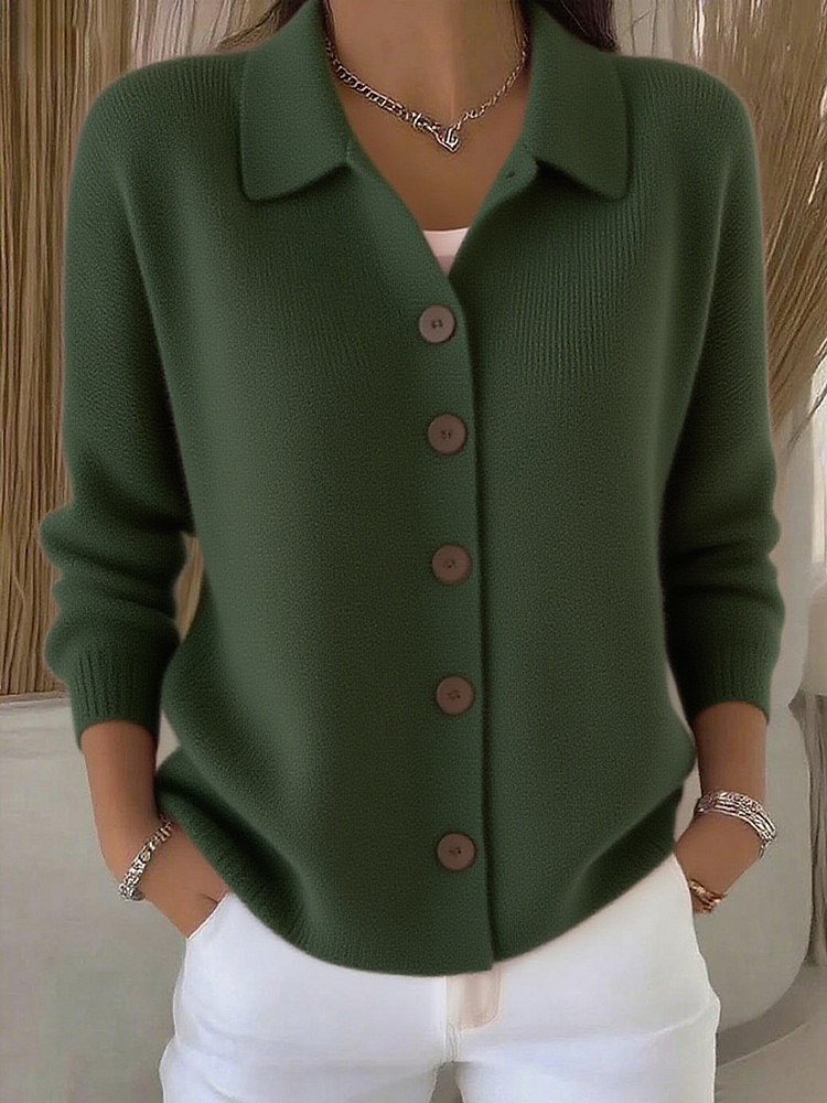 Cardigan Donna | Colletto a Polo e Bottoni Frontali