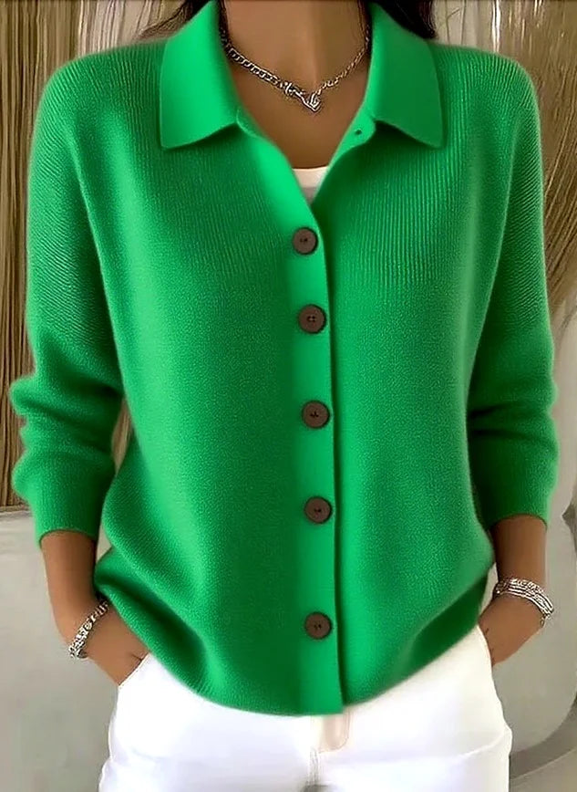 Cardigan Donna | Colletto a Polo e Bottoni Frontali