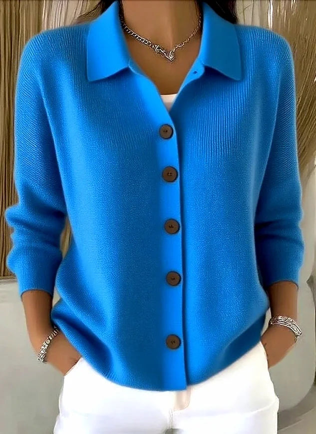 Cardigan Donna | Colletto a Polo e Bottoni Frontali