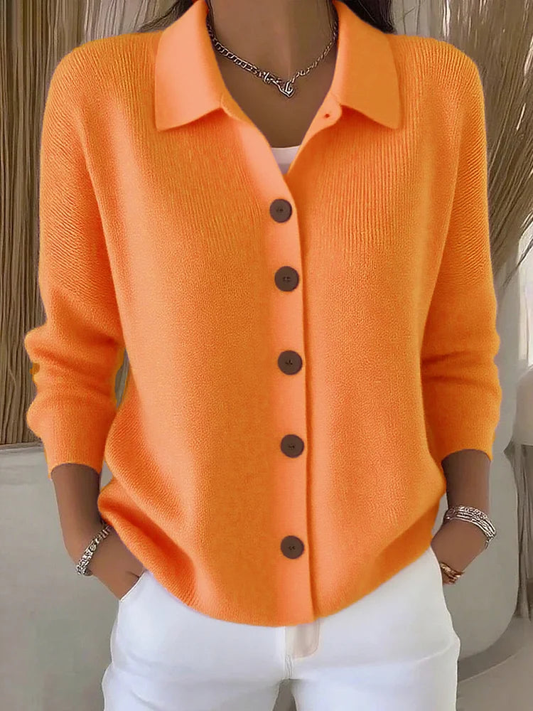 Cardigan Donna | Colletto a Polo e Bottoni Frontali