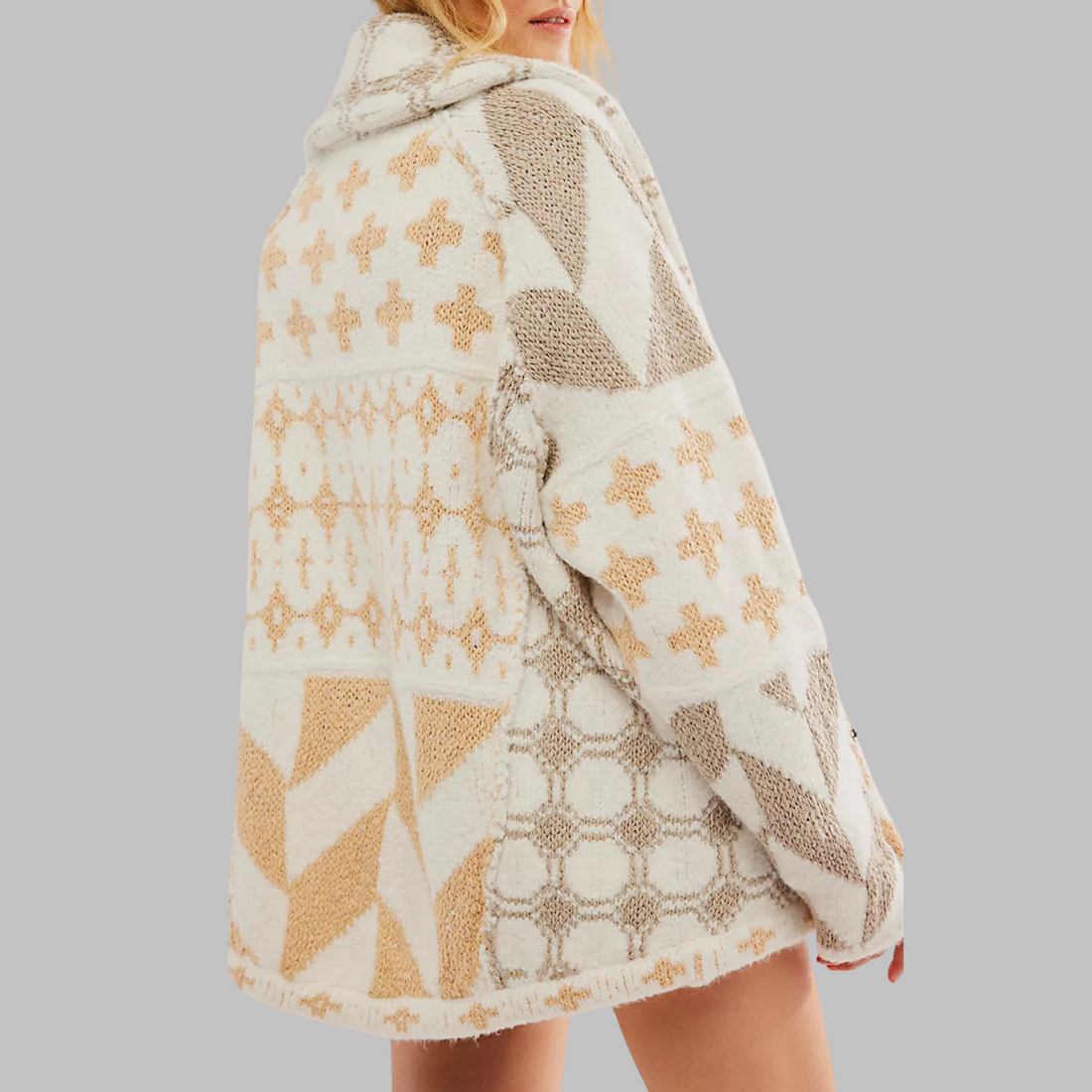 Cardigan Donna | Fantasia Jacquard & Vestibilità Oversize