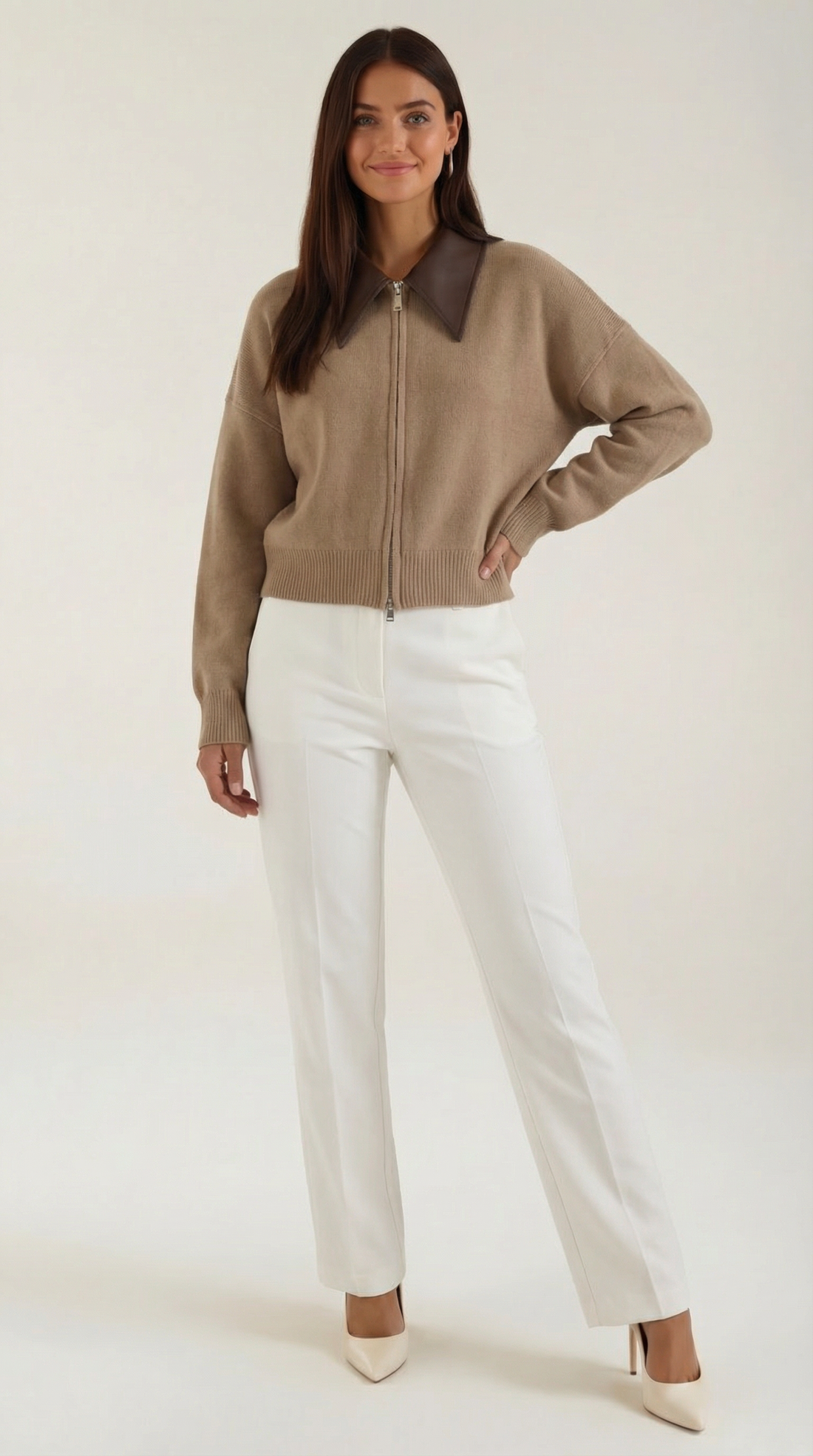 Cardigan Donna | Full-Zip & Colletto a Contrasto