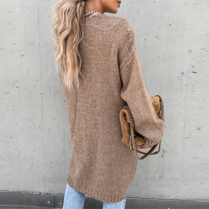Cardigan Donna | Lungo Aperto in Maglia