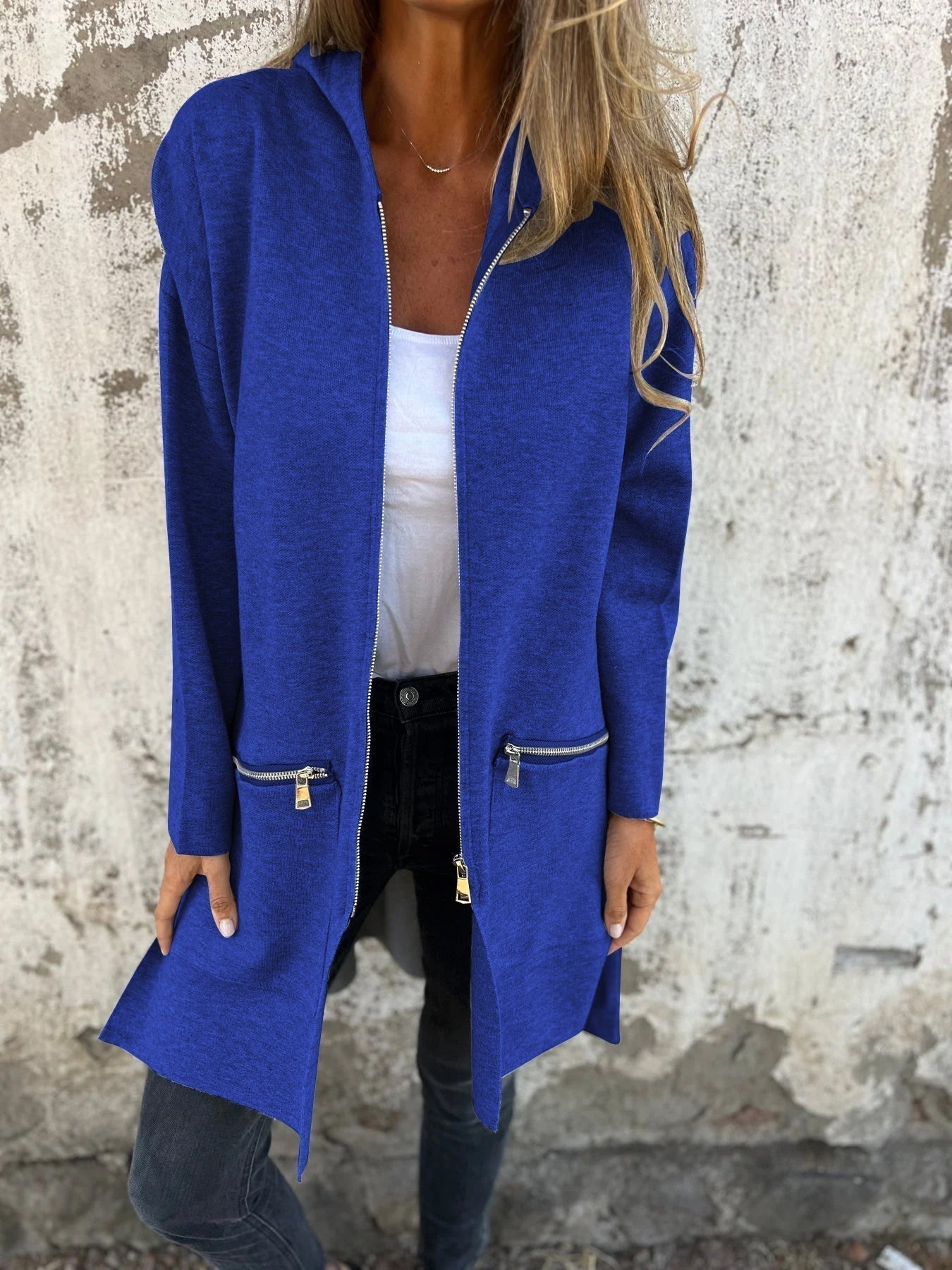 Cardigan Donna | Lungo con Cappuccio e Zip
