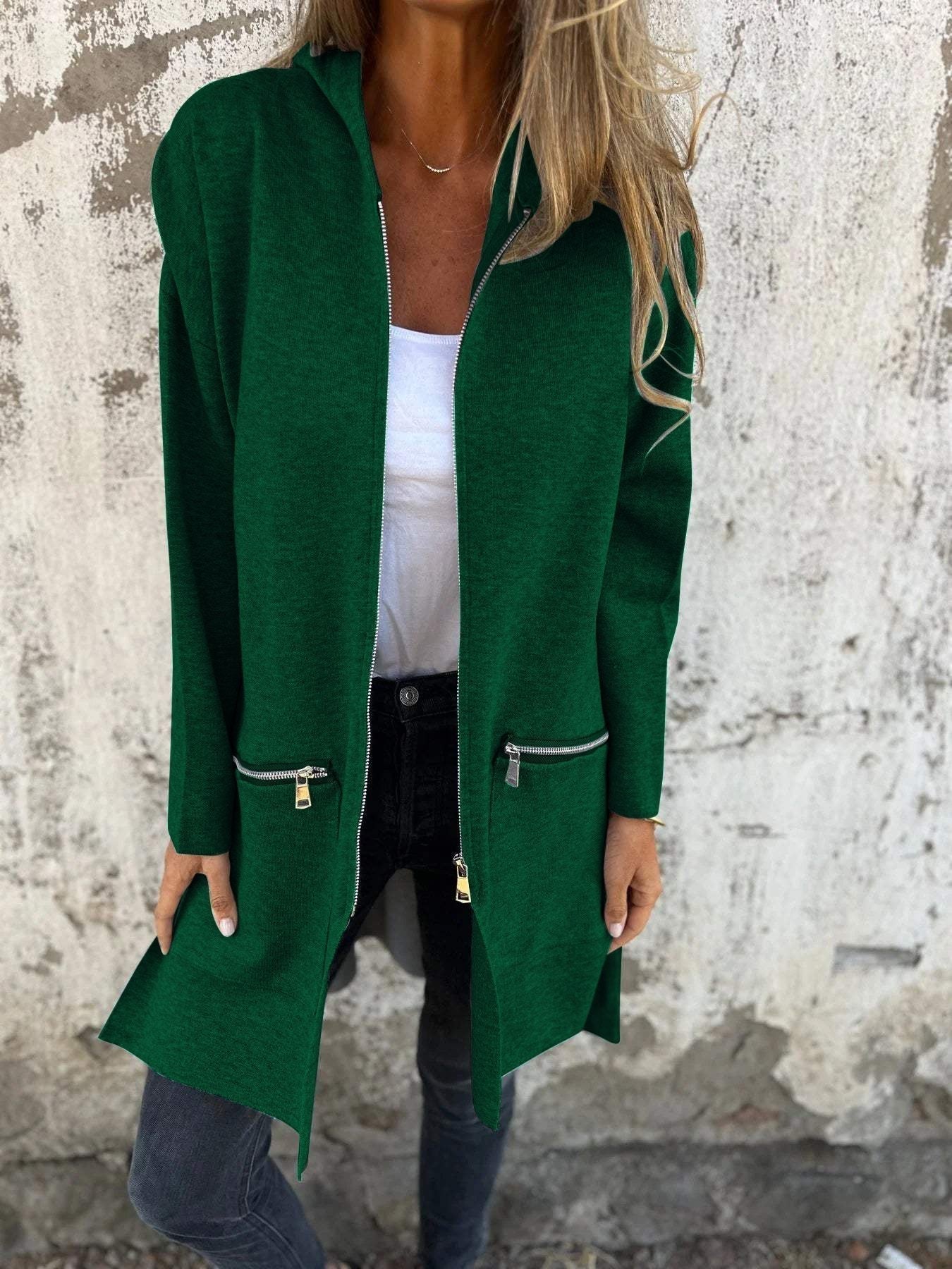 Cardigan Donna | Lungo con Cappuccio e Zip