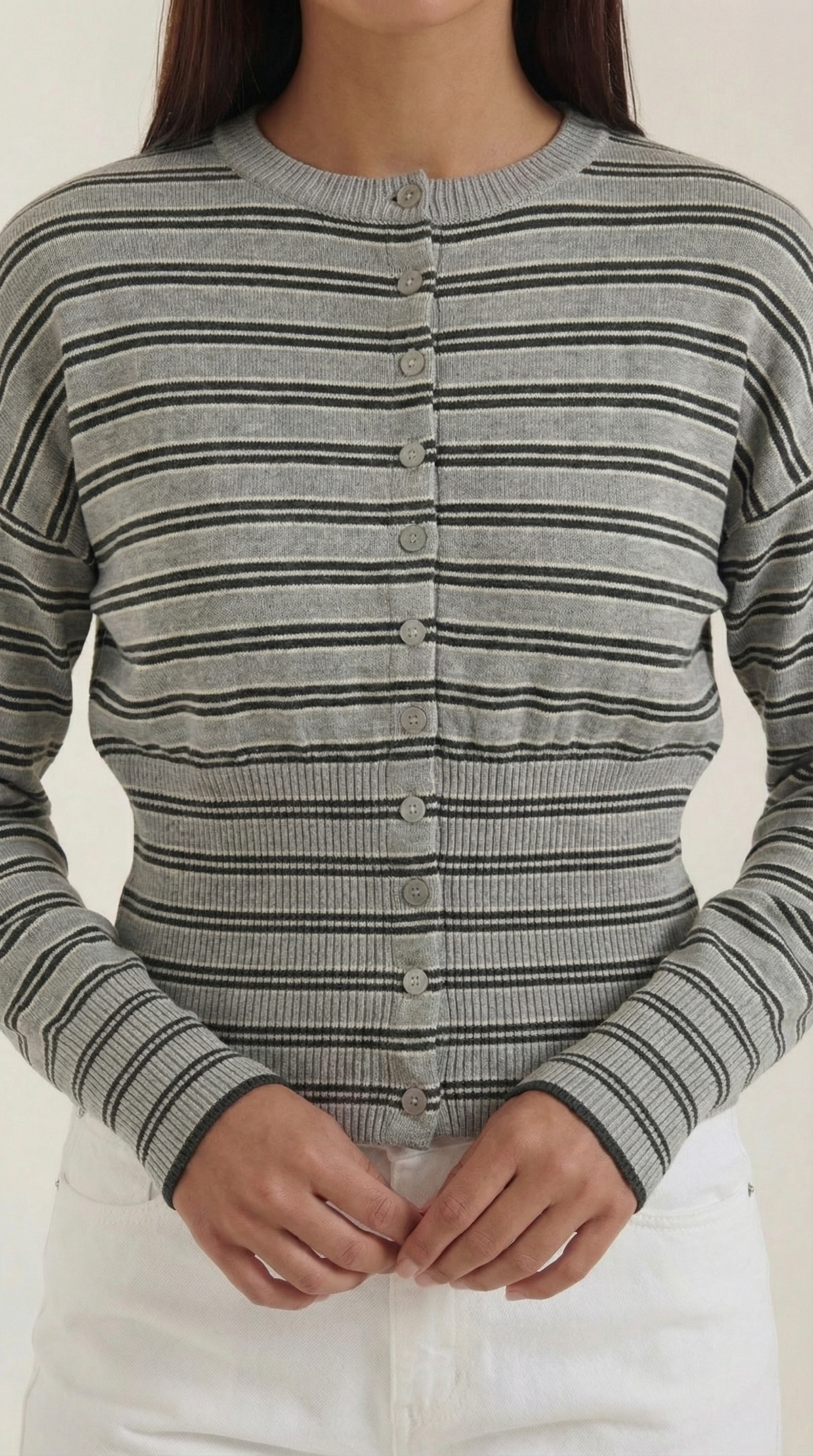 Cardigan Donna | Righe & Chiusura a Bottoni
